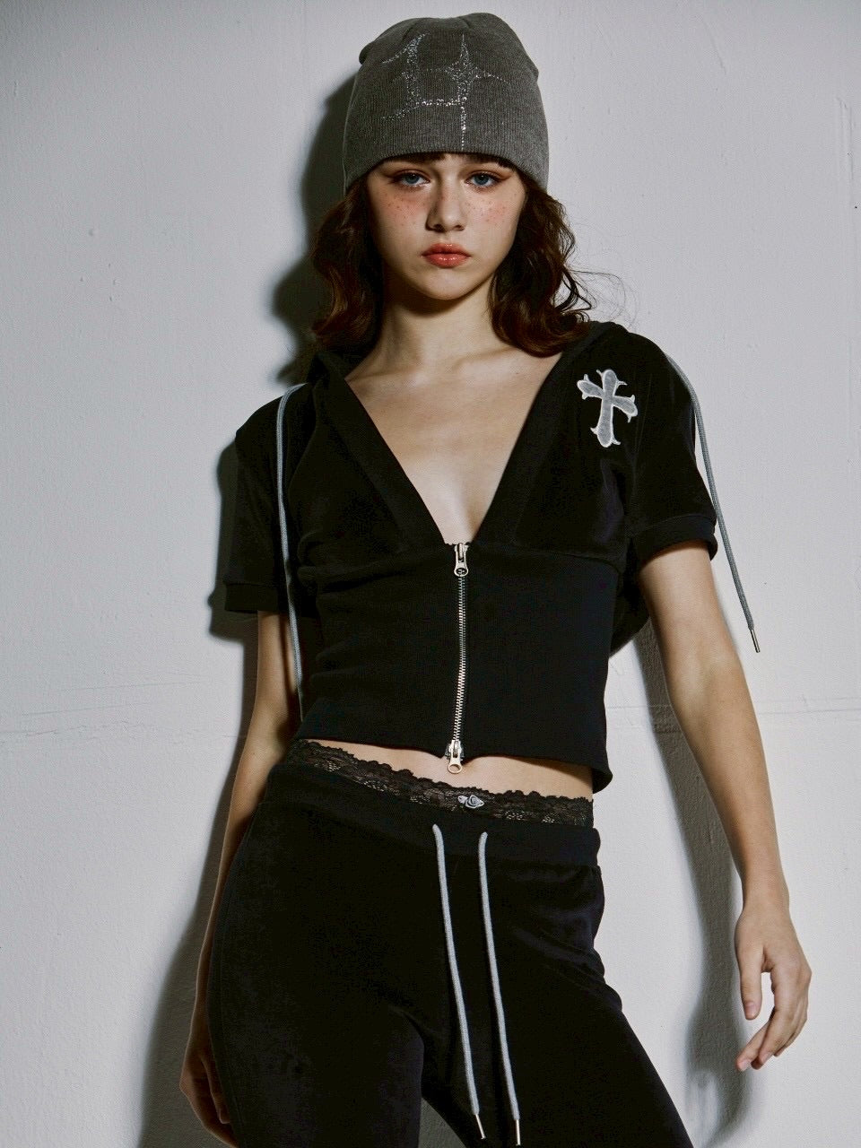 【GATELESS】SUMMER RETRO ZIP UP / 【ゲートレス】ロゴサマーレトロジップアップ半袖Tシャツ