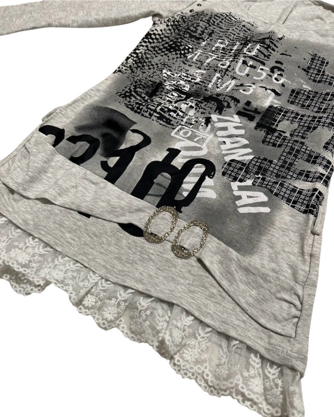 国際配送【BABY09】graphic lace long sleeve