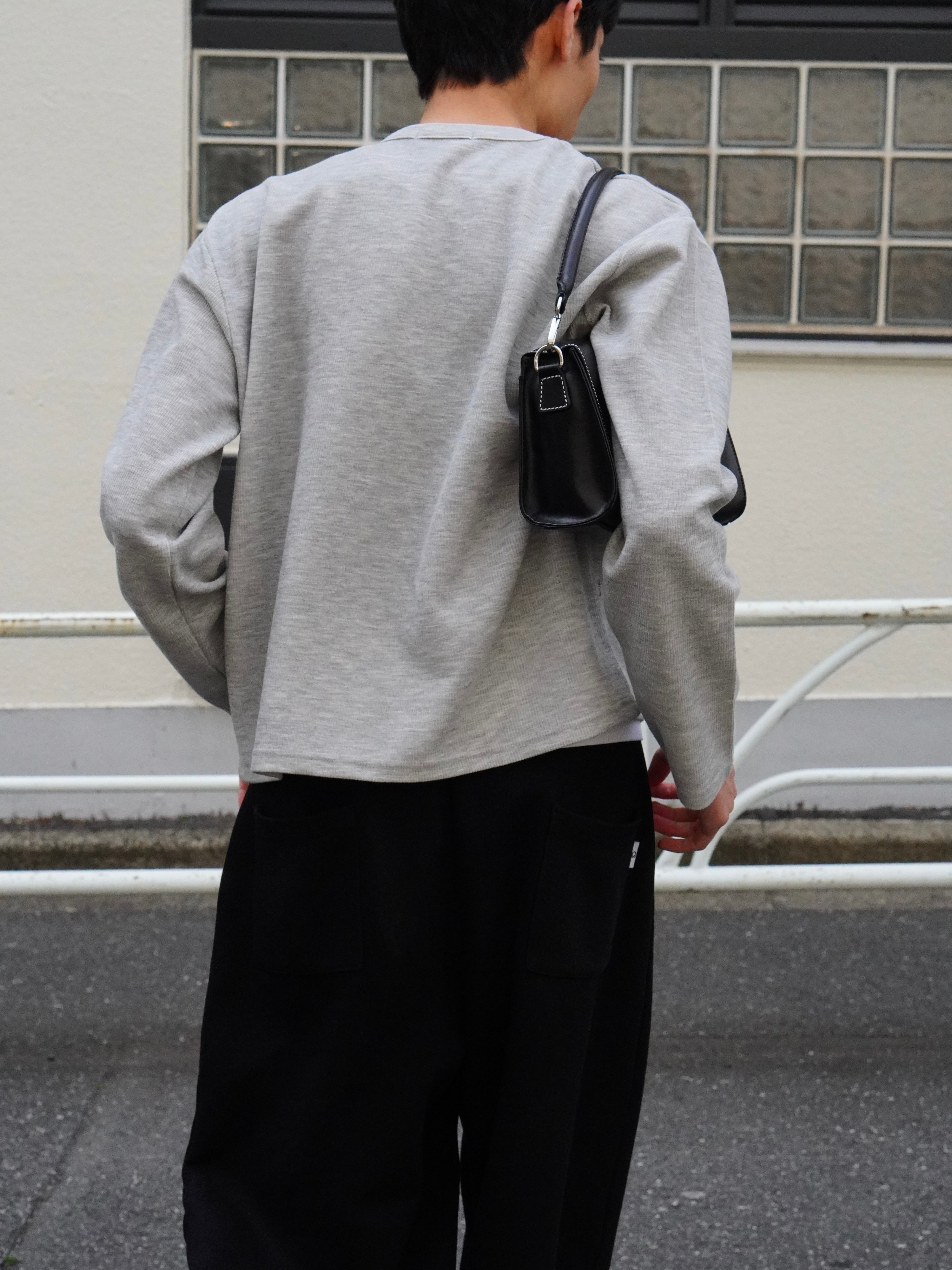 東京店WEB限定受注制【Chikashitsu +】cropped rib knit tee (2color)
