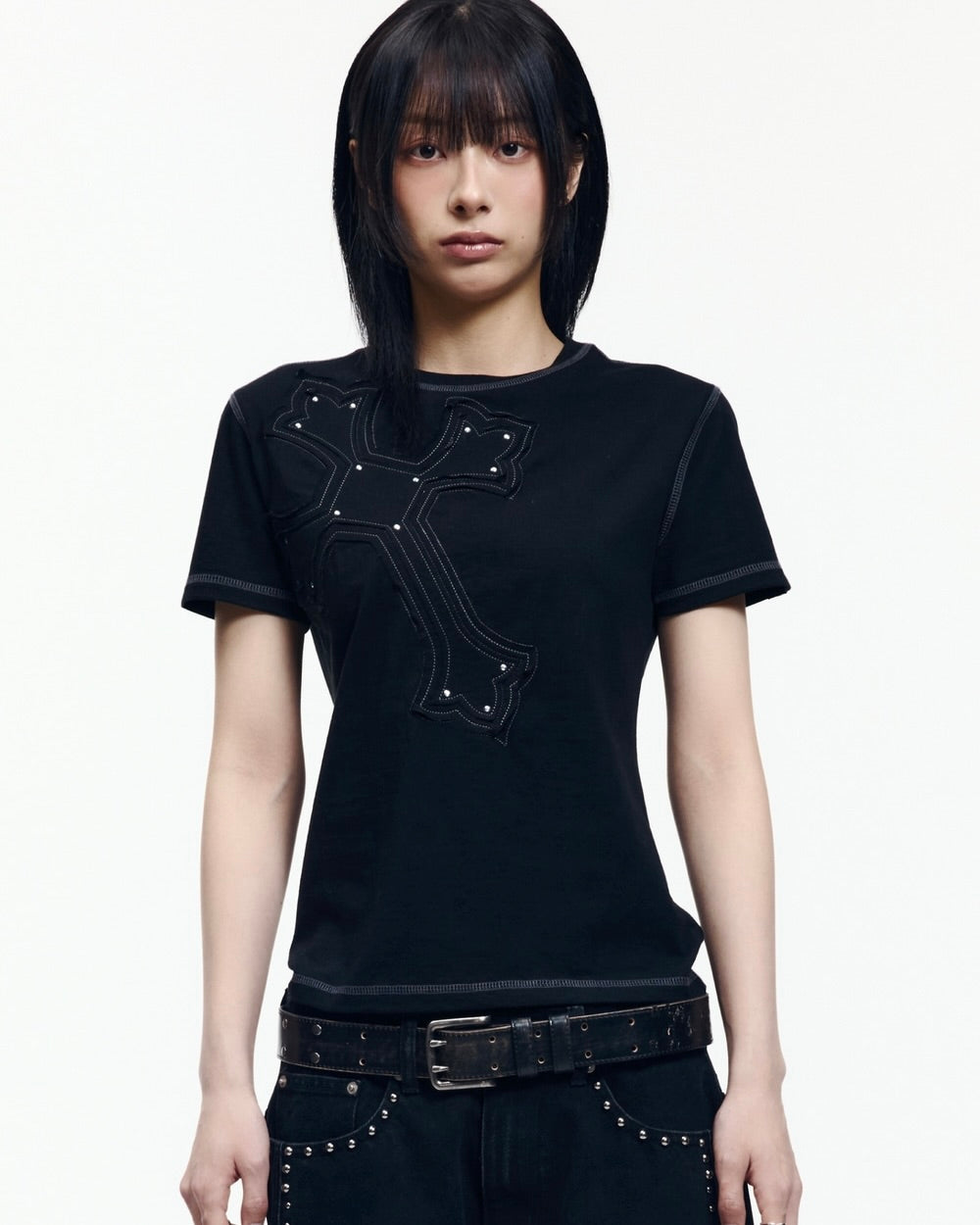 【AAKAM】Big Patch CROS2 Half Top