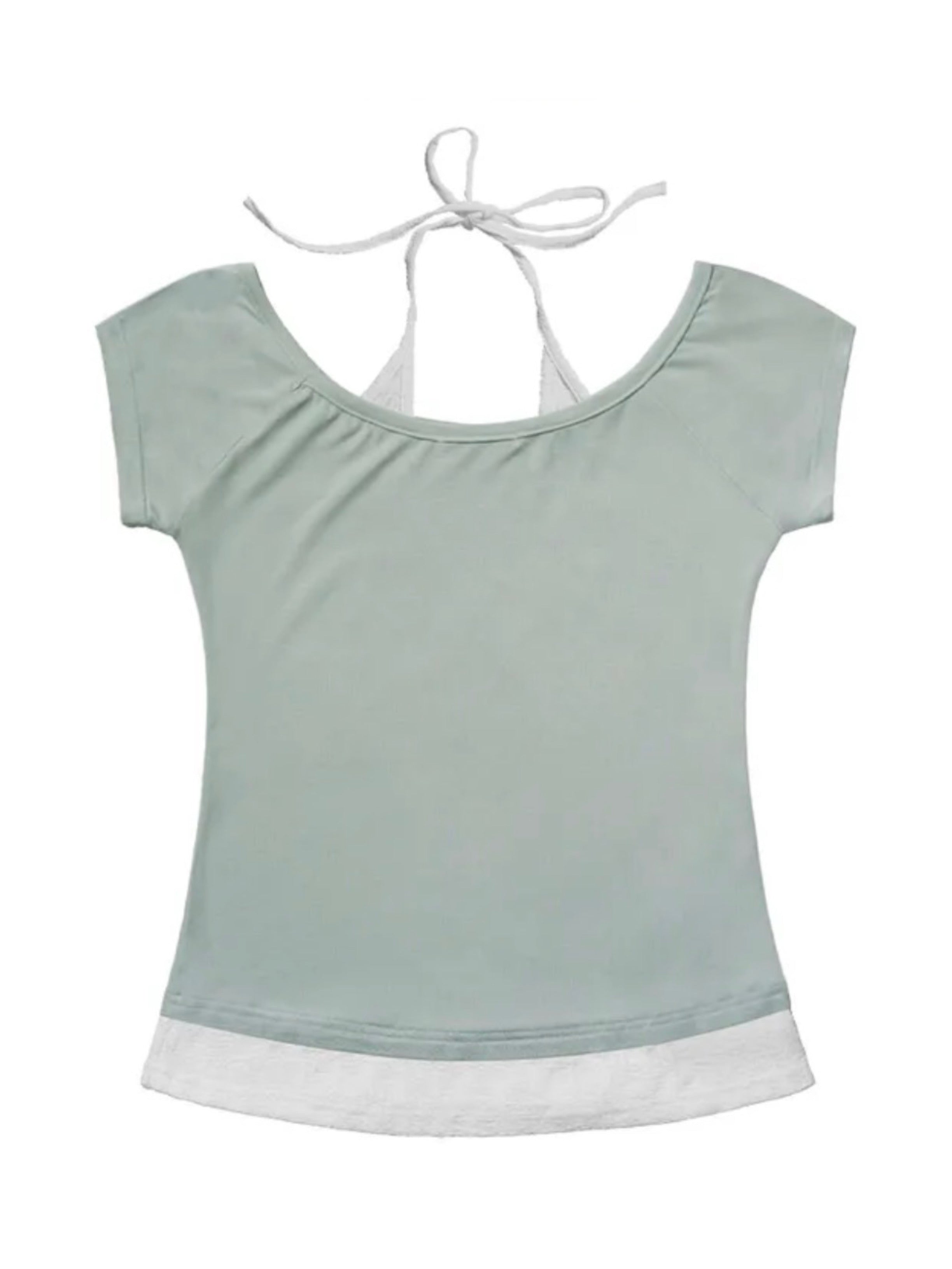 【FANCY CLUB】ROSY HALTER OFF-SHOULDER TOP