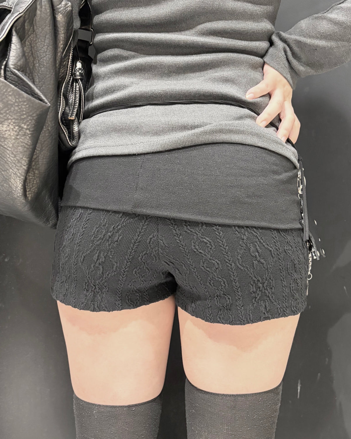 受注制【nmtc+】Double Button Knit Micro Shorts (2color)
