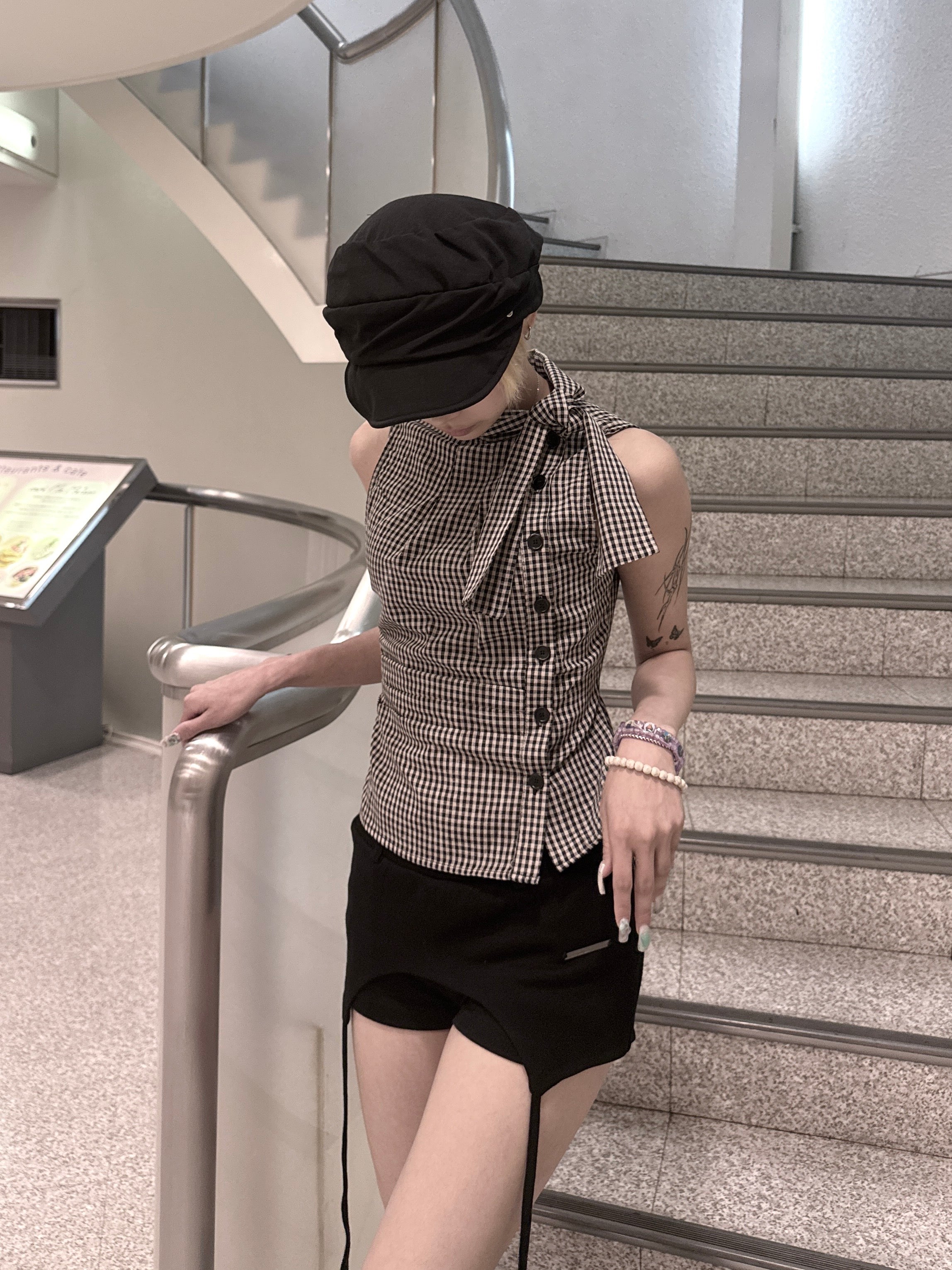 渋谷109店WEB限定受注制【nmtc+】Check Ribbon Tie Blouse