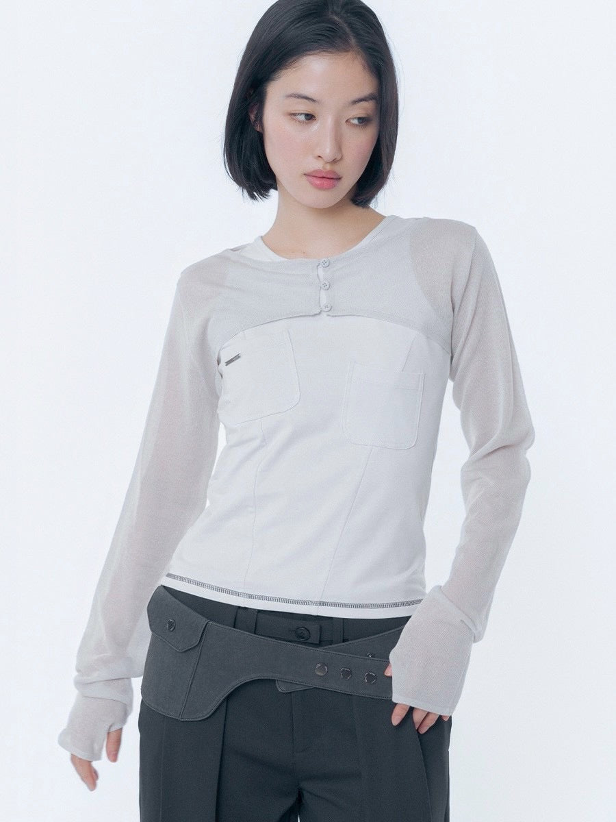 【Miseki seoul】Pocket pointed sleeveless