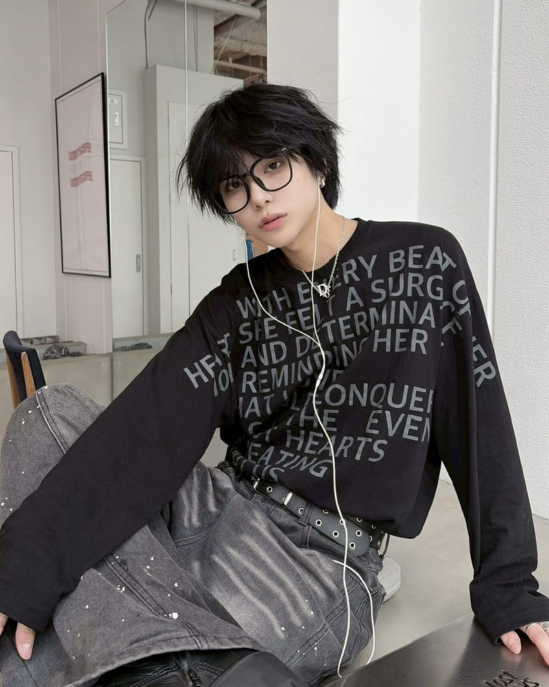 受注制【LUV CODE】lettering long sleeve tee (3color)