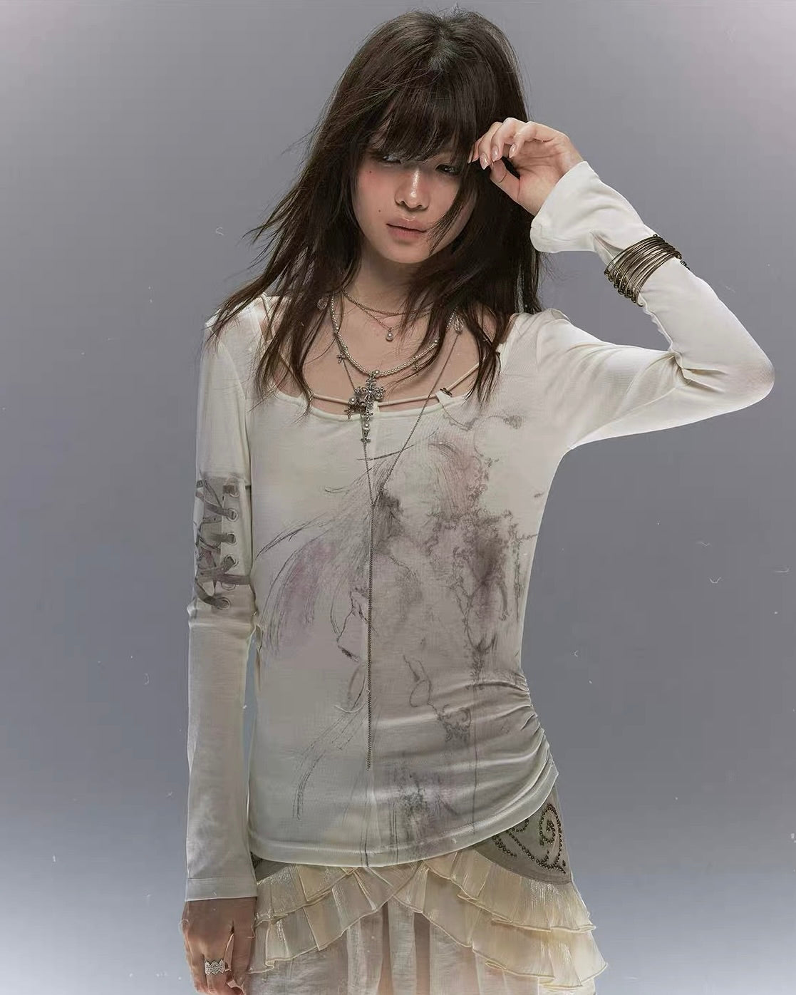 【Cest Nous】Angel Print Top