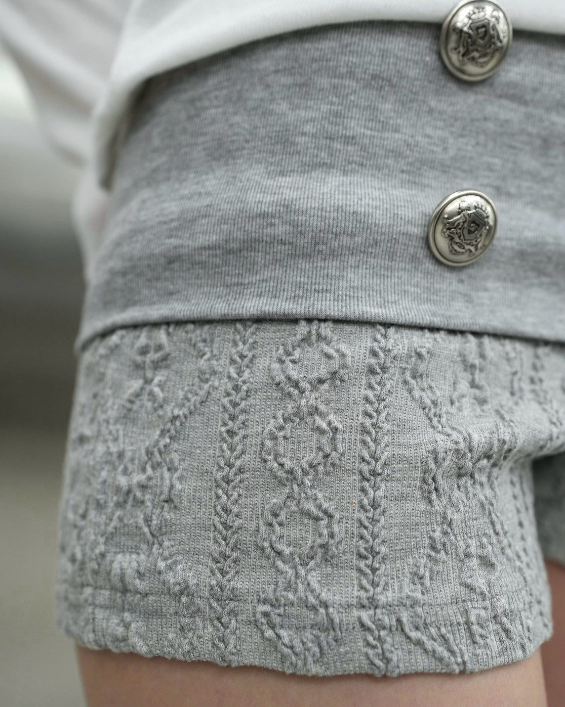 受注制【Never mind the XU】Napoleon lace knit shorts (2color)