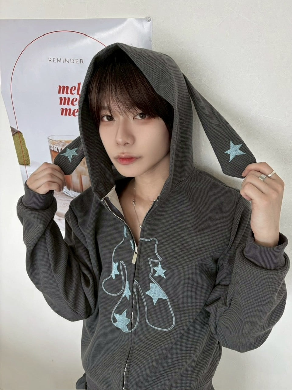 LUV CODE】rabbit ear zip up hoodie (2color) – PRESSING WEB SHOP