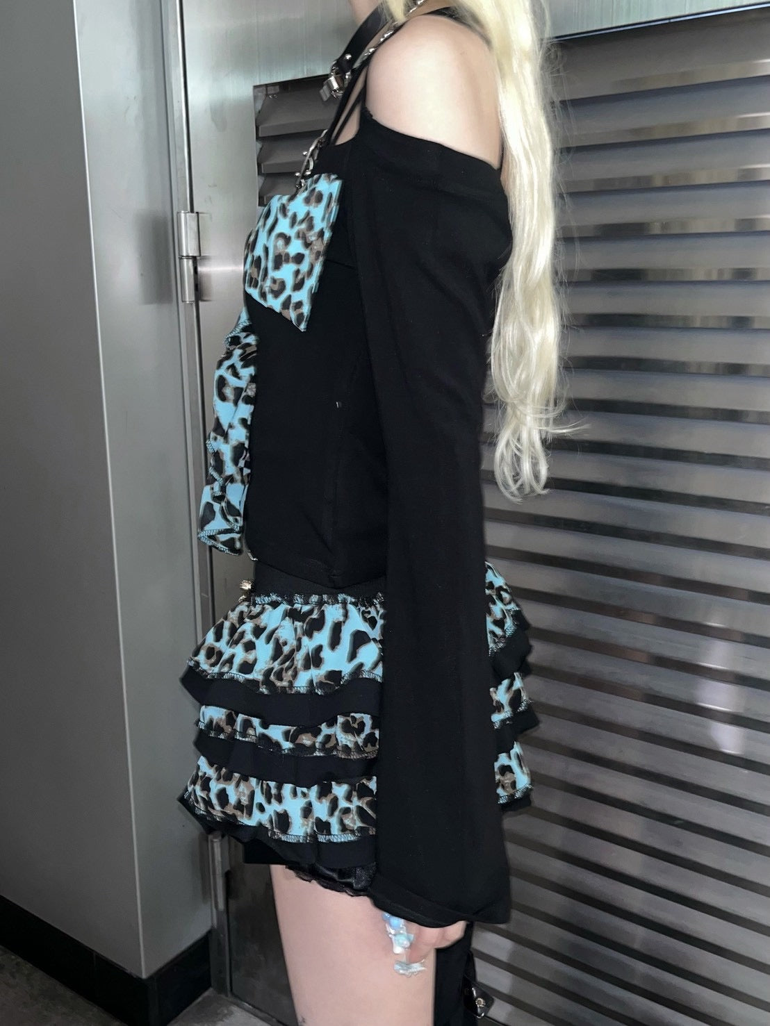 【BABY09】 baby leopard ribbon tops (2color)