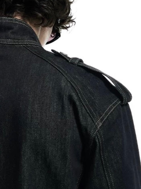 【DND4DES】Raw Denim Long Button Jacket