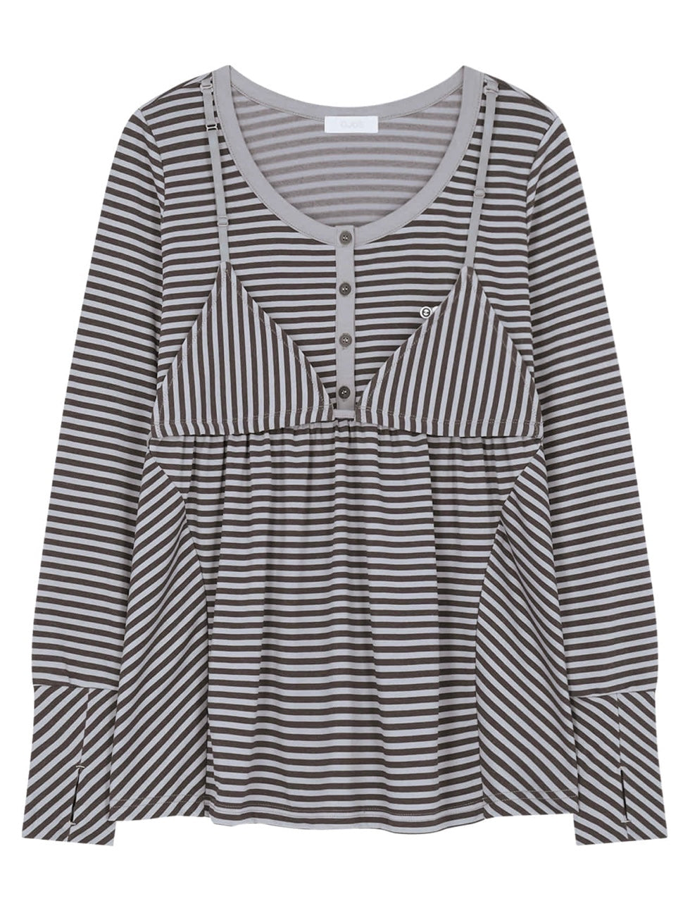 【OJOS】Layered Bra Flare Top