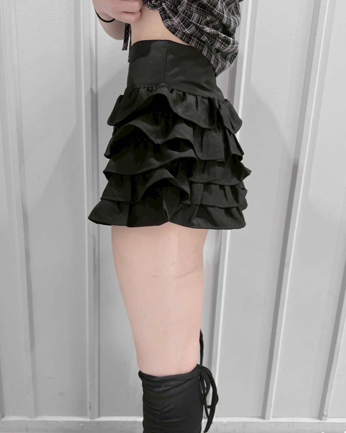 受注制【nmtc+】Cancan Tiered Mini Skirt (2color)