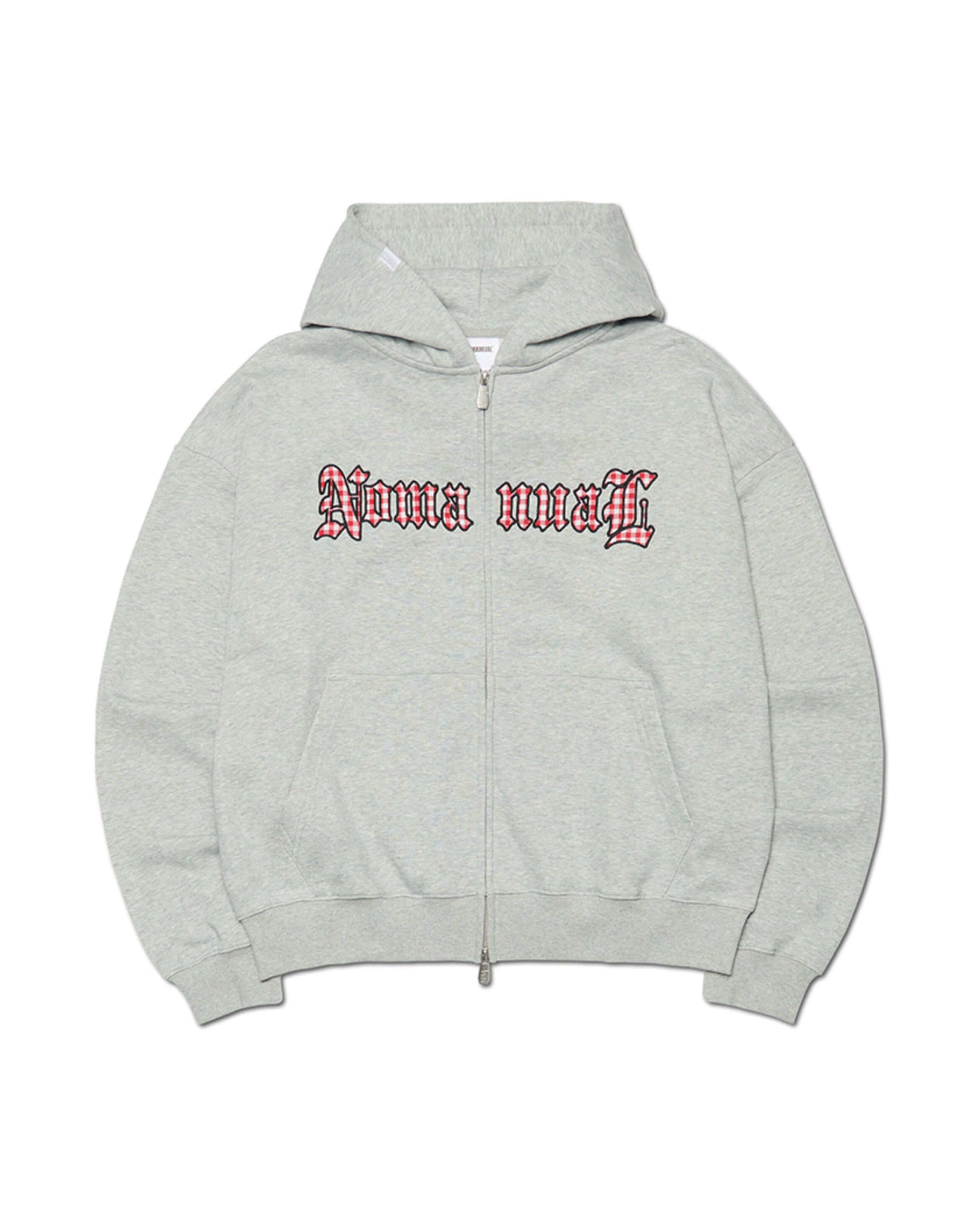 【NOMANUAL】GOTHIC CHECK PATCH HOODED ZIP-UP