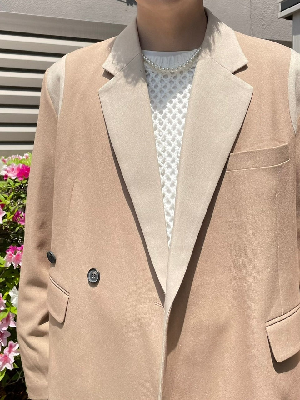 受注制【Chikashitsu +】set up varsity design jacket (2color)