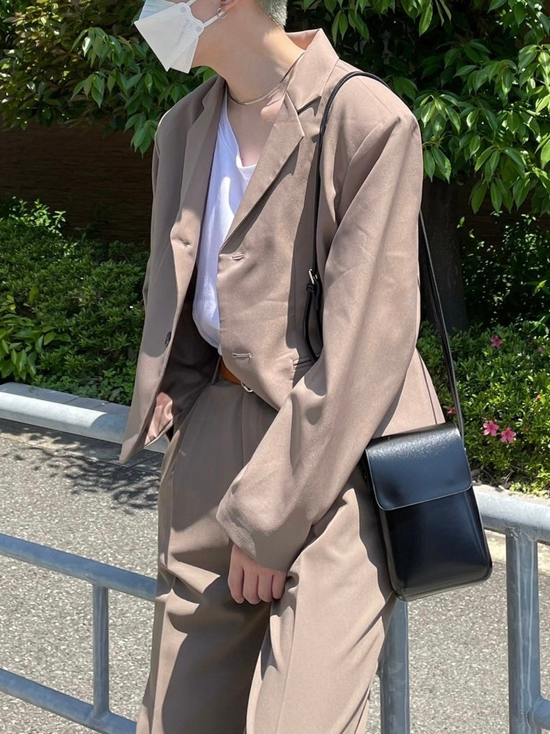 受注制【Chikashitsu +】leather pouch bag (3color)