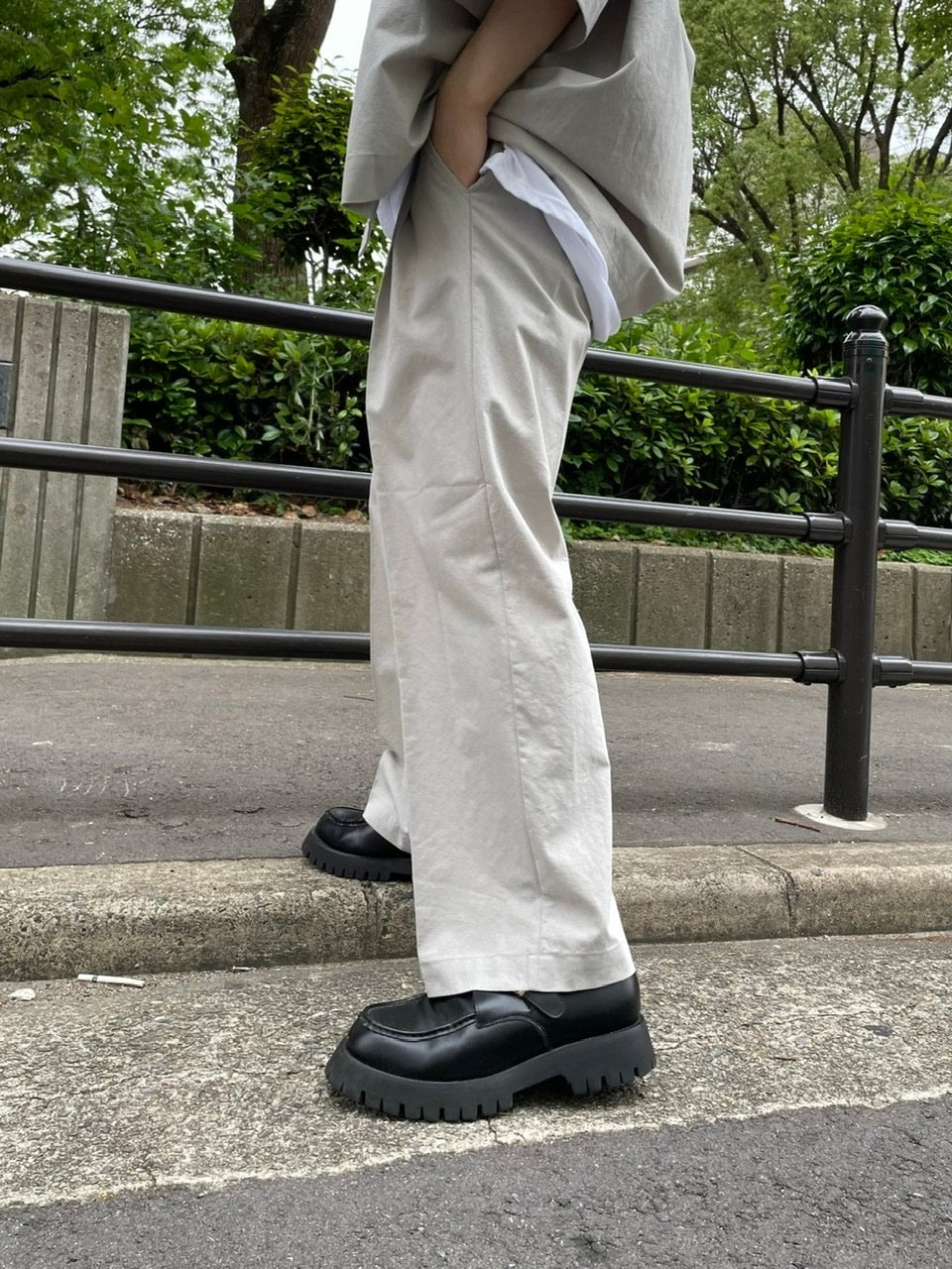 受注制【Chikashitsu +】set up easy slacks (3color)