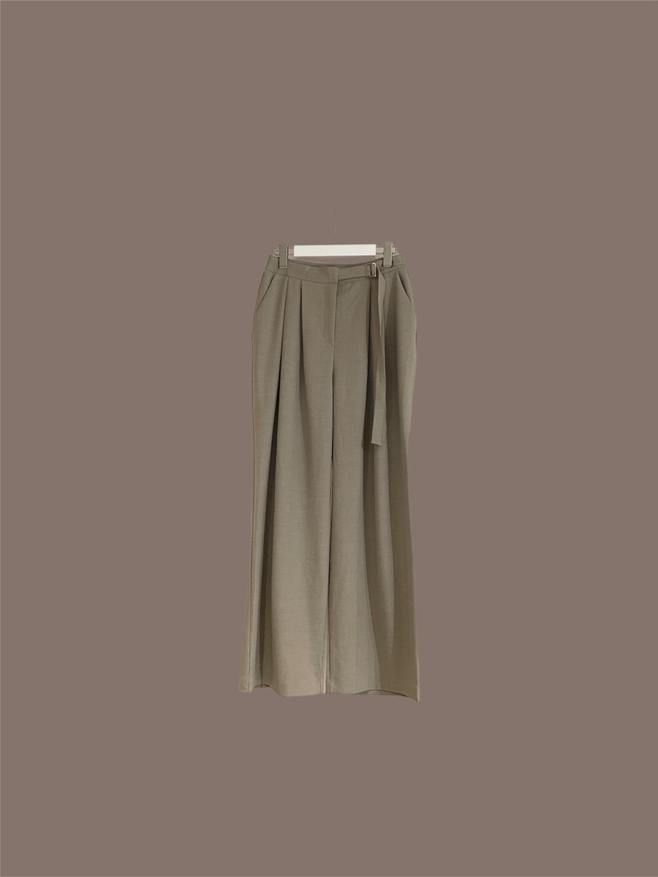 【Chikashitsu +】waist belt tuck slacks (3color)