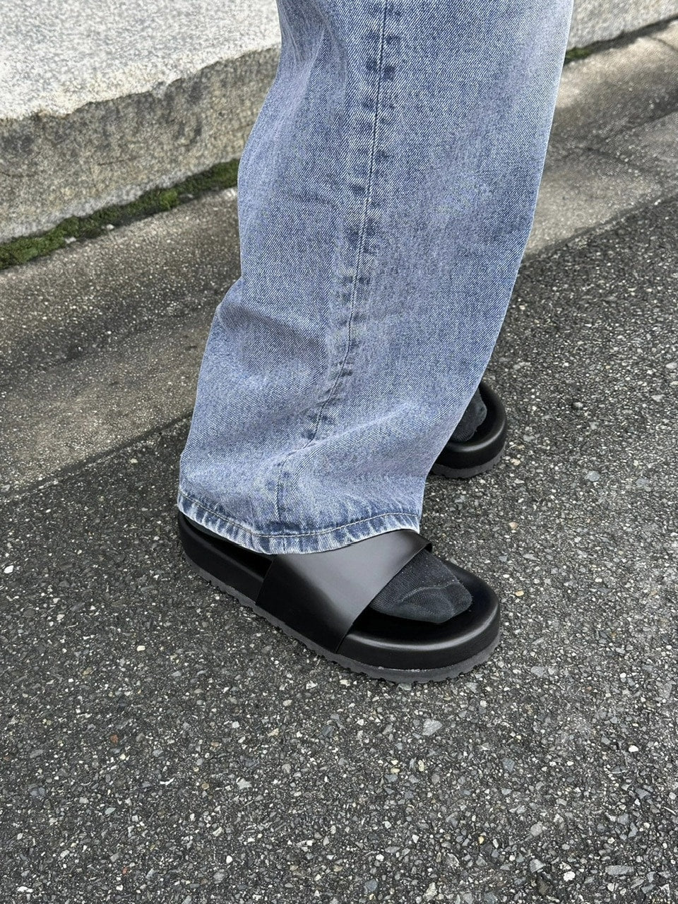 受注制【Chikashitsu +】volume sole leather sandal (2color)