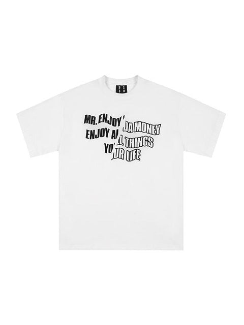 【MR. ENJOY DA MONEY】Cutting font short sleeves