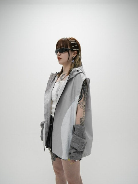 受注制【Never mind the XU】sleeveless zip up hoodie (3color)