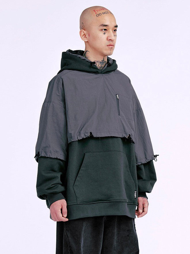 【AJOBYAJO】Layered Nylon Hoodie / 【アジョバイアジョ】レイヤードナイロンフード長袖パーカー