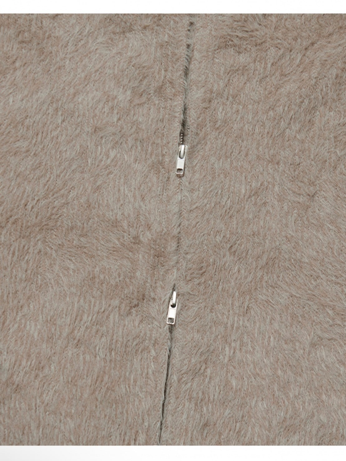 【NOMANUAL】HIGH NECK HAIRY KNIT ZIP-UP