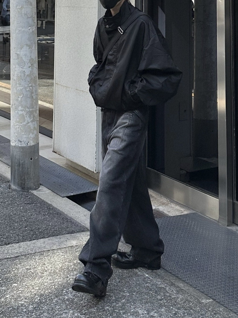 大阪店WEB限定受注制【Chikashitsu +】high neck bomber jacket (2color)