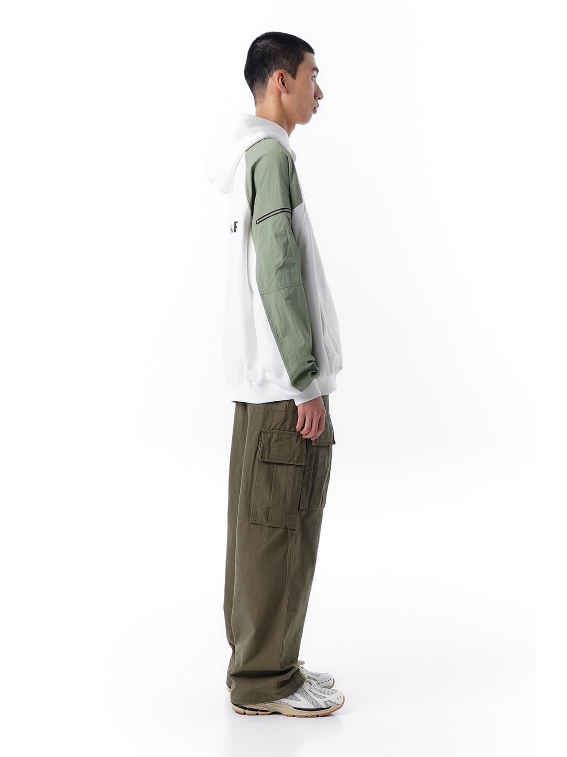 【OY】PANEL CONTRAST POCKET HOODIE