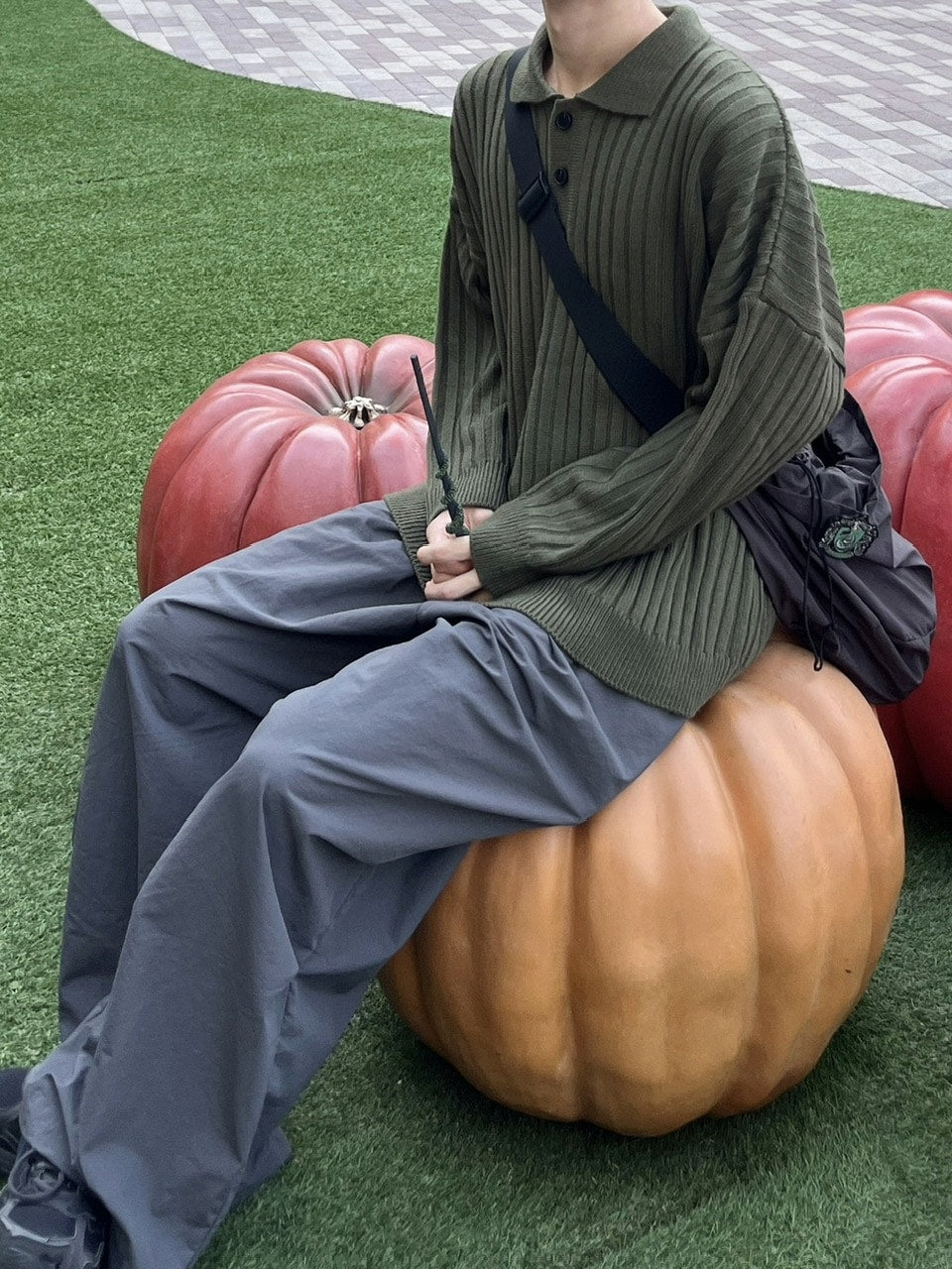 受注制【youll】snap button tuck wide pants (3color)