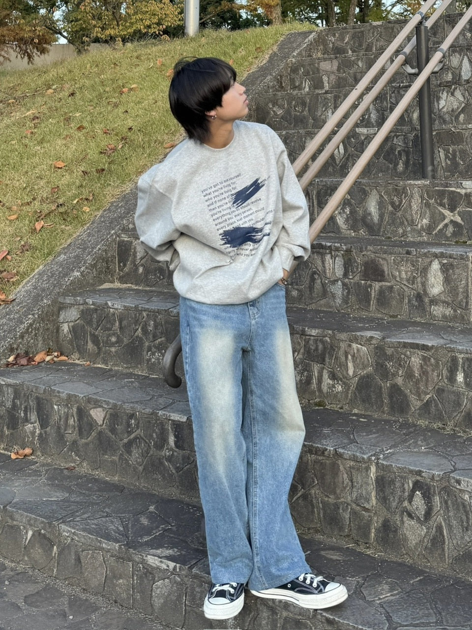 受注制【RENOL】lettering sweat shirt (4color)