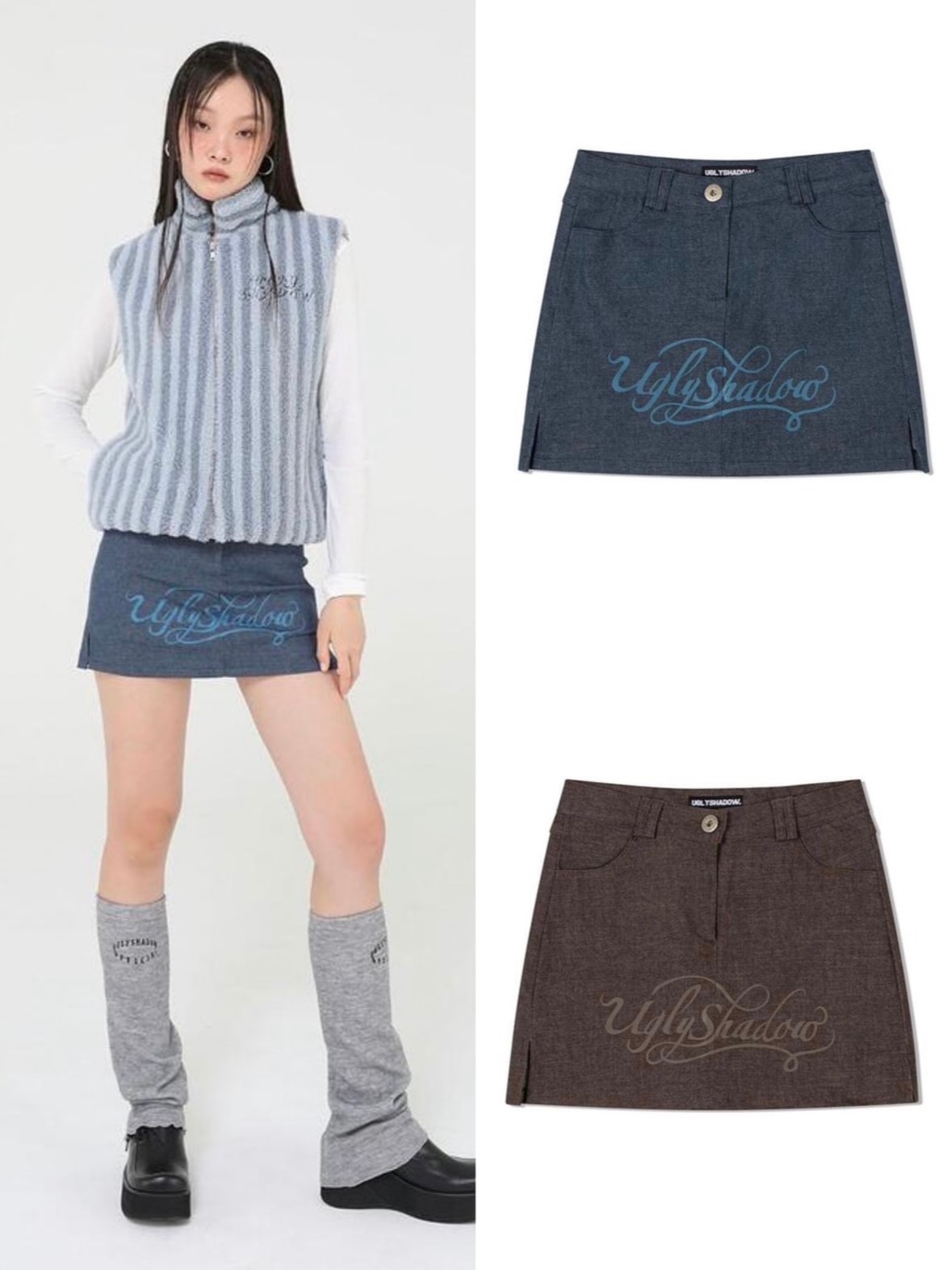 【Uglyshadow】90S DENIM PANTS SKIRT