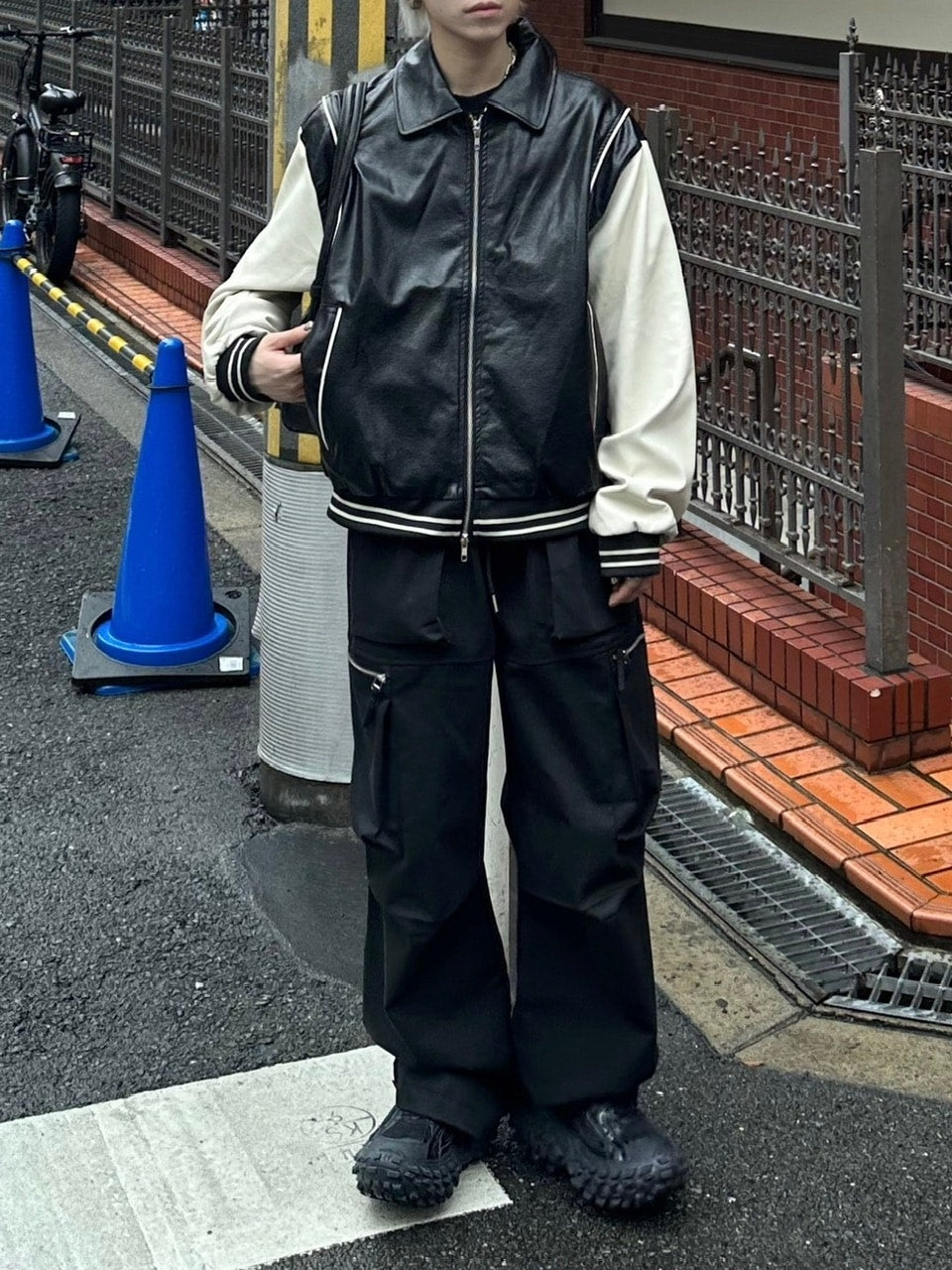 受注制【Chikashitsu +】leather piping jacket (2color)