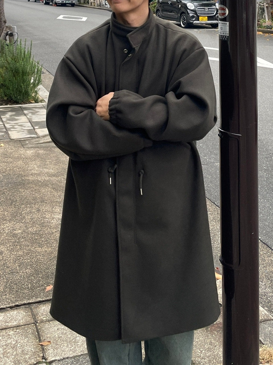 受注制【Chikashitsu +】high neck volume arm coat (2color)
