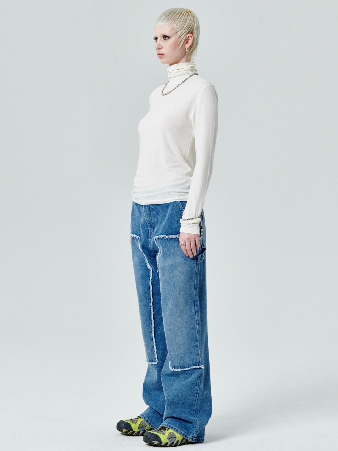 【runningHIGH】ANGORA GAUZE TURTLENECK TOP