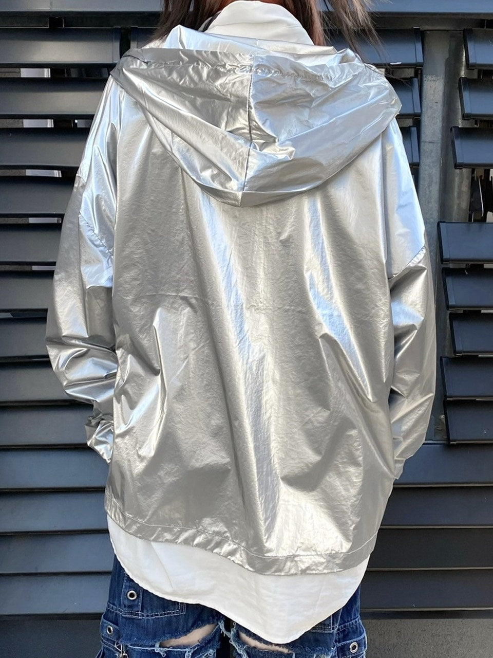 受注制【Never mind the XU】metallic hood jacket (2color)