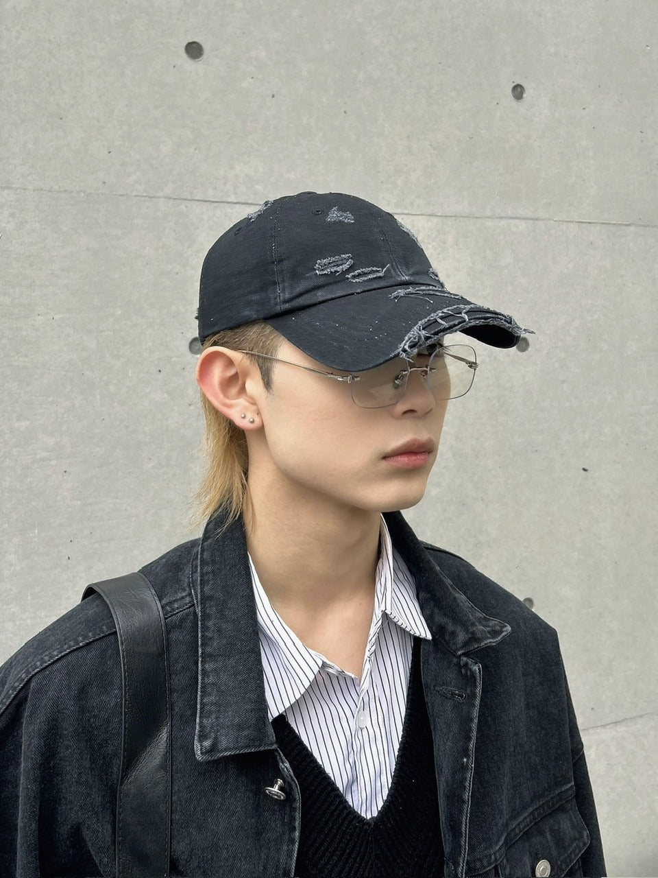 大阪店WEB限定受注制【Chikashitsu +】vintage damage cap (2color)