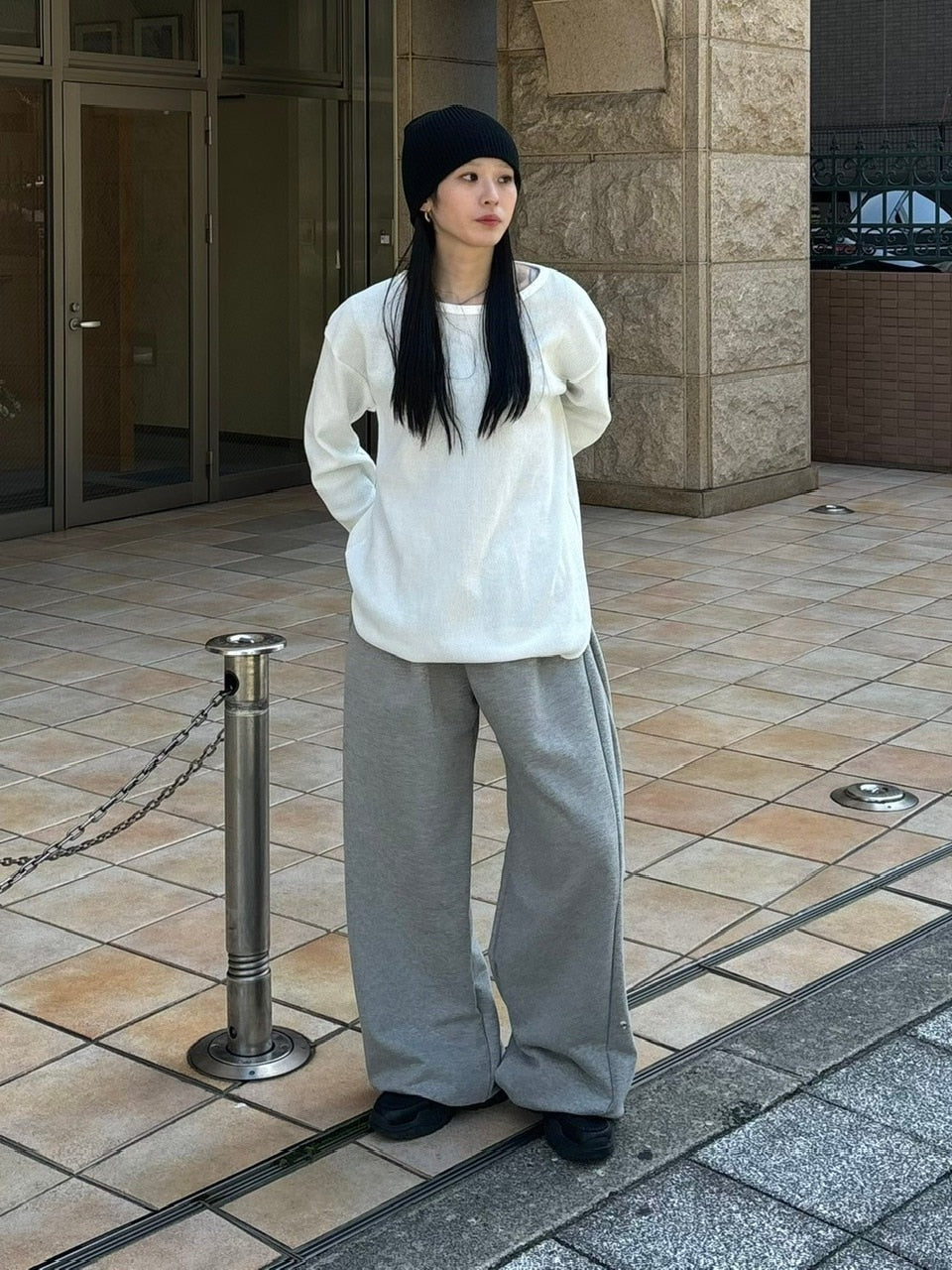 受注制【Chikashitsu +】snap button buggy sweat pants (3color) / 【チカシツプラス】スナップボタンバギースウェットパンツ