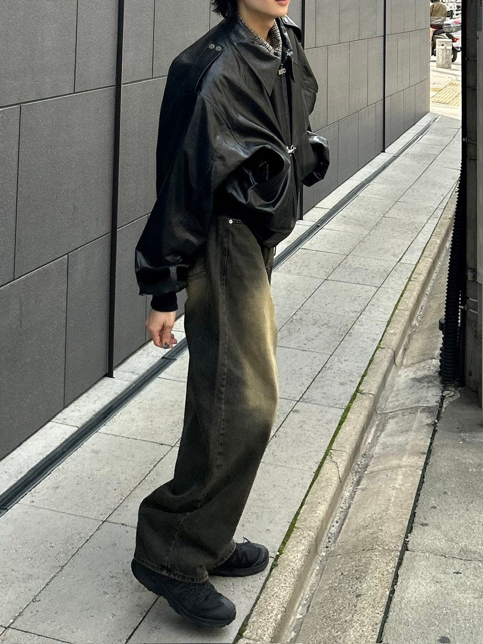 【Chikashitsu +】vintage wash semi wide denim pants 2 / 【チカシツプラス】ヴィンテージウォッシュセミワイドデニムパンツ