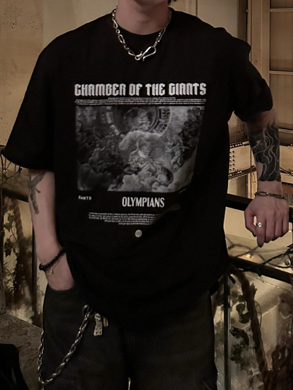 大阪店WEB限定【Chikashitsu +】oversized olympos t-shirt (2color)