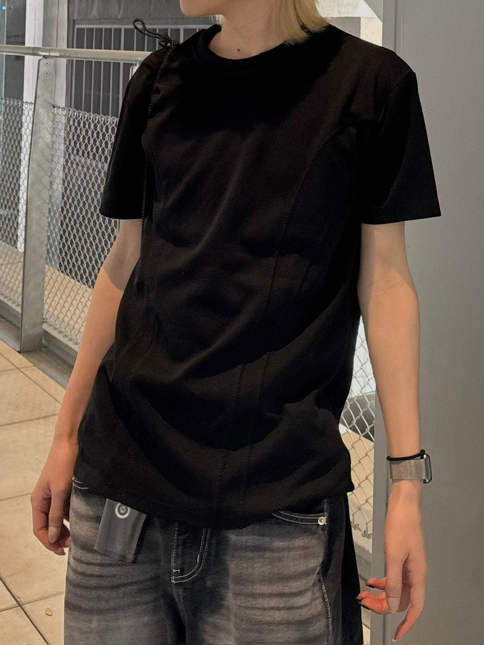 受注制【Chikashitsu +】compact stitch rib t-shirt (3color) / 【チカシツプラス】コンパクトステッチリブ半袖Tシャツ