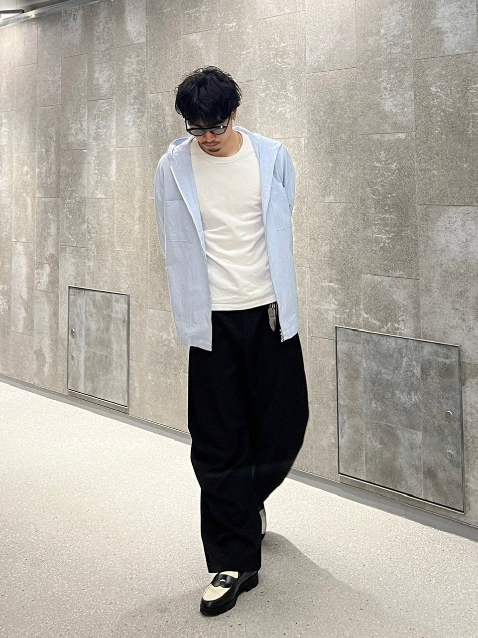 東京店WEB限定【Chikashitsu +】full length knee tuck slacks (2color)