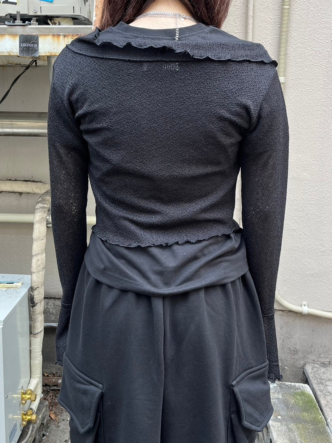 受注制【nmtc +】frill ribbon cardigan (3color)