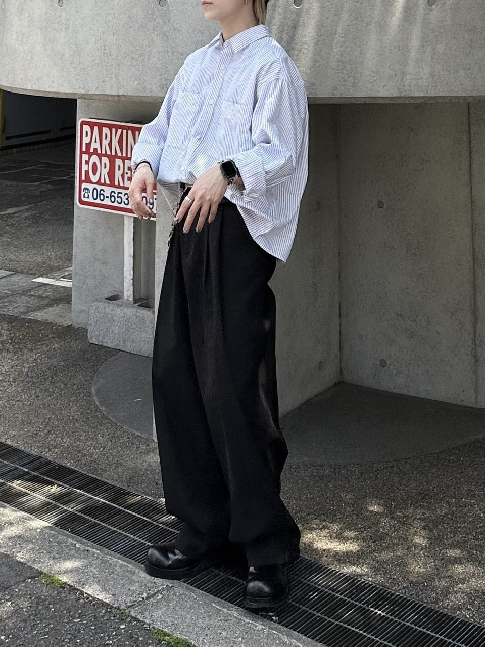 大阪店WEB限定受注制【Chikashitsu +】2tuck wide cotton pants (2color)