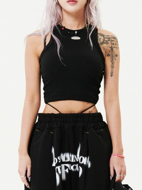 【HOLY NUMBER 7】Women's Dancer Crop Tank Top / 【ホーリーナンバーセブン】ダンサークロップロゴプリントタンクトップ