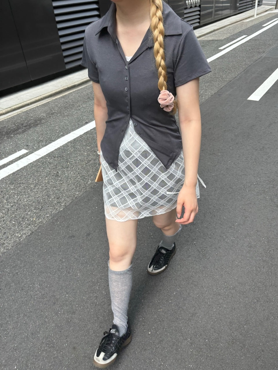 受注制【OaKS】slim collar short sleeve (4color)