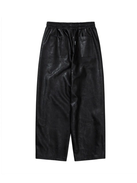 【AJOBYAJO】Vegan Leather One Tuck Track Pants