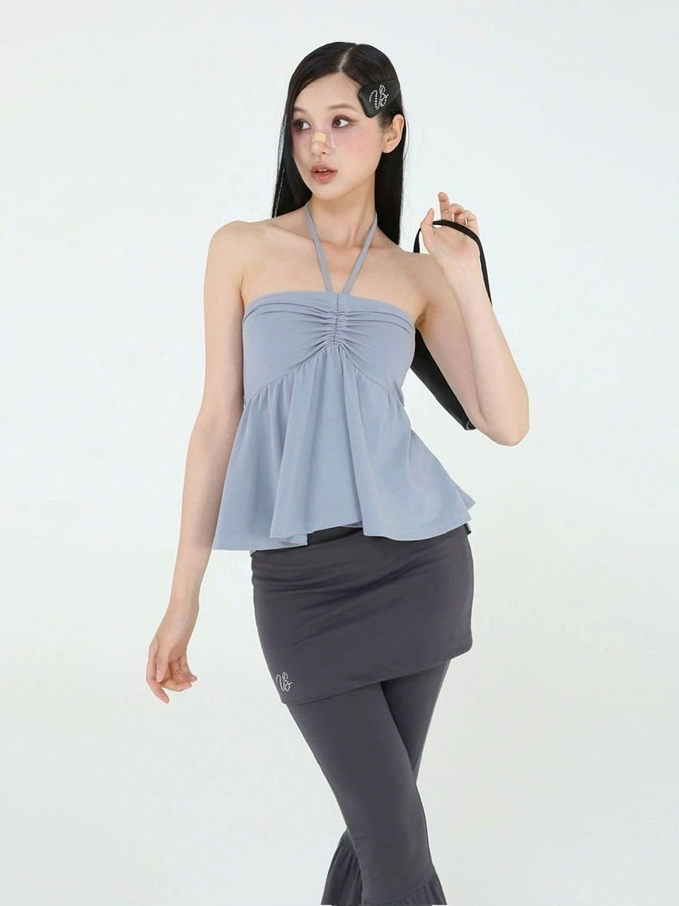 【Uglyshadow】BEADS TUNNEL SLEEVELESS / 【アグリーシャドウ】ビーズホルターネックキャミソールチュニック