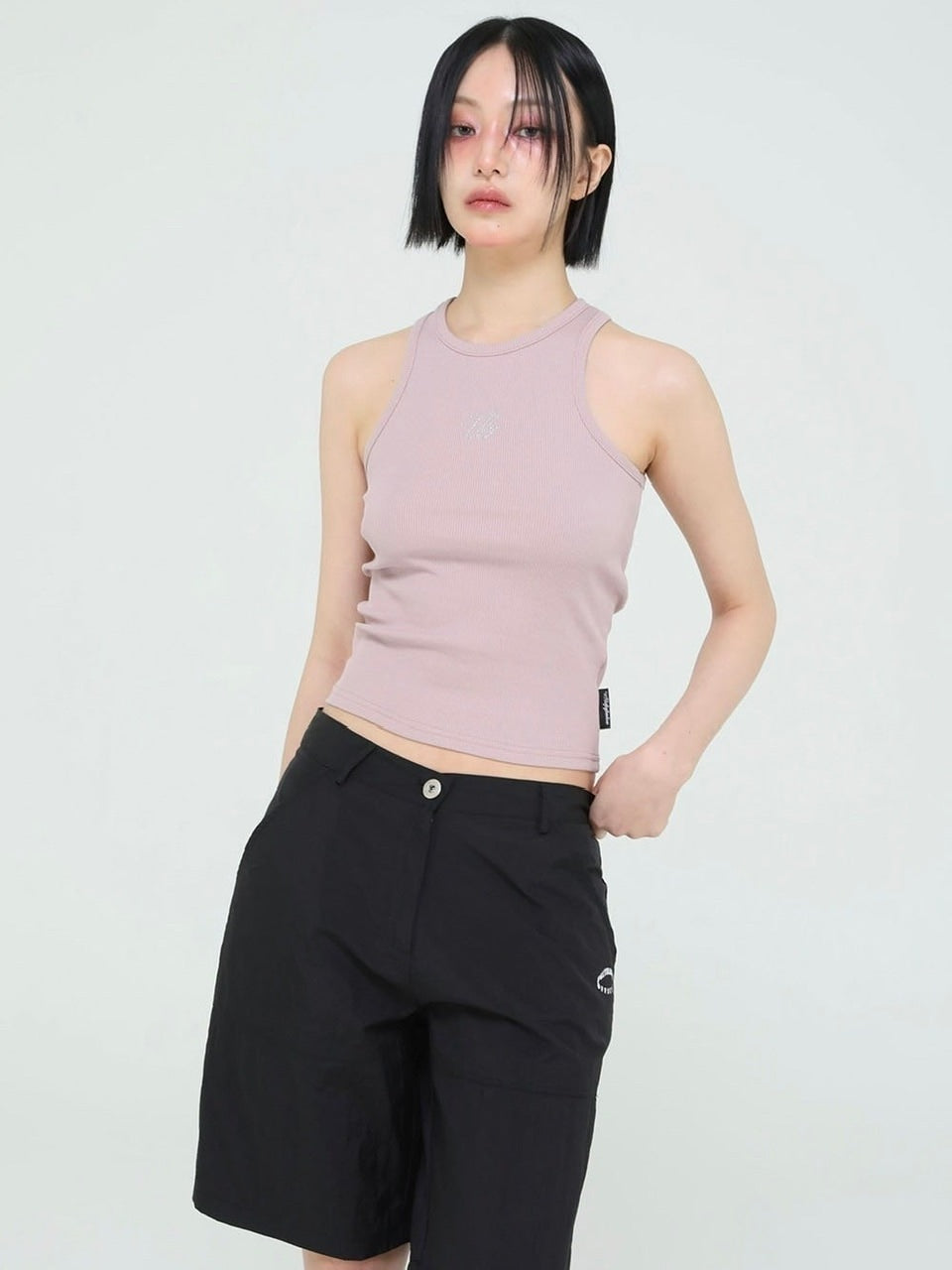 【Uglyshadow】BEADS MANGO SLEEVELESS / 【アグリーシャドウ】ビーズシンプルタンクトップ