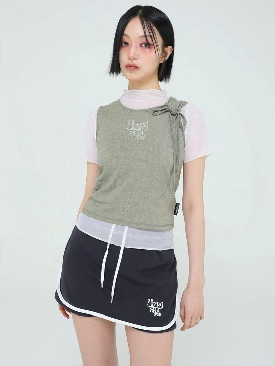 【Uglyshadow】PIGMENT MASH SLEEVELESS SET