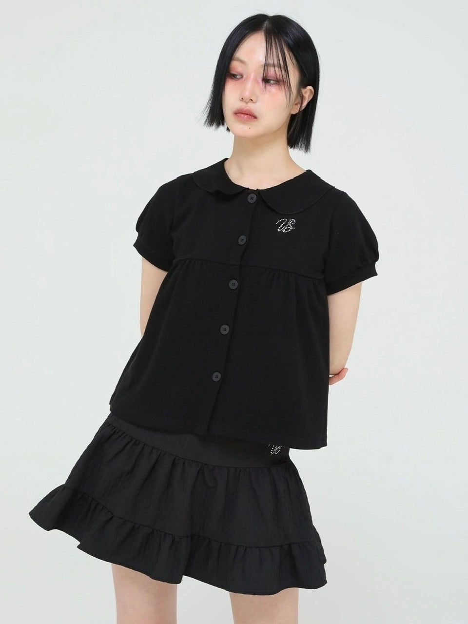 【Uglyshadow】BEADS CANCAN FLARE SKIRT